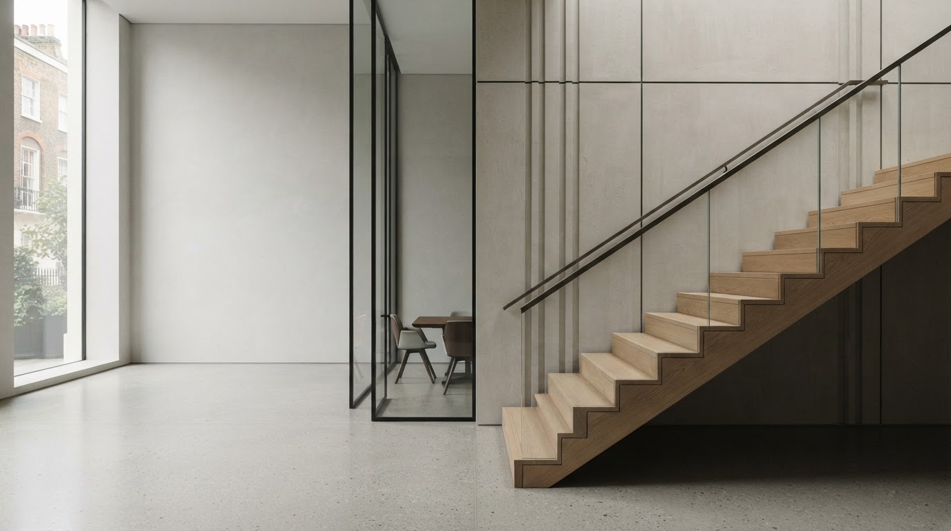 Vaultimary minimalist architectural interior representing clarity and structured decision-making
